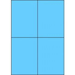 Papier-Etiketten. 105x148 mm, blau, 200 Etiketten, 50 Blatt A4 / Pack Papier-Etiketten. 105x148 mm, blau, 200 Etiketten, 50 Blatt A4 / Pack