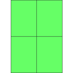 Papier-Etiketten, 105x148 mm, grün, 200 Etiketten, 50 Blatt A4 / Pack Papier-Etiketten, 105x148 mm, grün, 200 Etiketten, 50 Blatt A4 / Pack