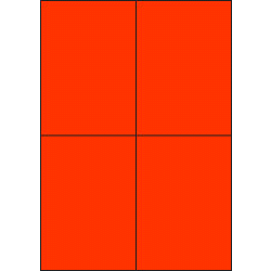 Papier-Etiketten, 105x148 mm, rot, 200 Etiketten, 50 Blatt A4 / Pack  Papier-Etiketten, 105x148 mm, rot, 200 Etiketten, 50 Blatt A4 / Pack