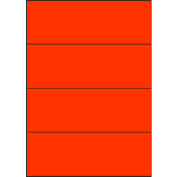 Papier-Etiketten, 210x74 mm, rot, 200 Etiketten, 50 Blatt A4 / Pack Papier-Etiketten, 210x74 mm, rot, 200 Etiketten, 50 Blatt A4 / Pack