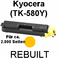 Toner-Patrone rebuilt Kyocera/Mita (TK-580Y) Yellow FS-C 5150DN, FSC-5150 DN Toner-Patrone rebuilt Kyocera/Mita (TK-580Y) Yellow FS-C 5150DN, FSC-5150 DN