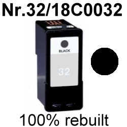 Drucker-Patrone rebuilt Lexmark (18C0032/NO.32) Black Lexmark X3300/X3310/X3315/X3330/X3340/X3350/X3370/X3380/X5200/X5210/X5250/X5260/X5270/X5400/X5410/X5430/X5435/X5450/X5470/X7100/X7170/X7310/X7350/X8300/X8310/X8350