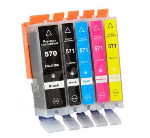 5-er Multipack Drucker-Patrone kompatibel Canon (PGI-570XL/CLI-571XL) BK/PBK/C/M/Y