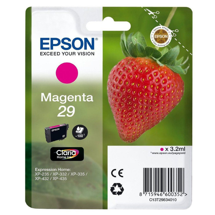 Original Epson Tintenpatrone Magenta C13T29834010