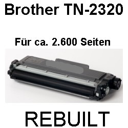 Toner-Patrone rebuilt Brother (TN-2320) Black, DCP L 2500 D/L 2500 Series/L 2520 DW/L 2540 DN/L 2560 DW/DCP L 2700 DW/HL L 2300 D/L 2300 Series/HL L 2320 D/L 2321 D/L 2340 DW/L 2360 DN/L 2360 DW/L 2361 DN/L 2365 DW/L 2380 DW/MFC L 2700 DW/L 2700 Series/M