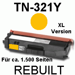 Toner-Patrone rebuilt Brother (TN-321Y) Yellow MFC L-8600CDW/8650CDW/8850CDW, DCP L-8400CDN/8450CDN, HL L-8250CDN/8300Series/8350CDW/8350CDWT