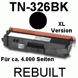 Toner-Patrone rebuilt Brother (TN-326BK) Black MFC L-8600CDW/8650CDW/8850CDW, DCP L-8400CDN/8450CDN, HL L-8250CDN/8300Series/8350CDW/8350CDWT