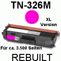 Toner-Patrone rebuilt Brother (TN-326M) Magenta MFC L-8600CDW/8650CDW/8850CDW, DCP L-8400CDN/8450CDN, HL L-8250CDN/8300Series/8350CDW/8350CDWT