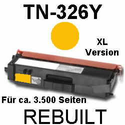Toner-Patrone rebuilt Brother (TN-326Y) Yellow MFC L-8600CDW/8650CDW/8850CDW, DCP L-8400CDN/8450CDN, HL L-8250CDN/8300Series/8350CDW/8350CDWT