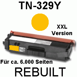 Toner-Patrone rebuilt Brother (TN-329Y) Yellow, DCP L 8450 CDW/MFC L 8600 CDW/MFC L 8850 CDW
