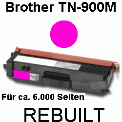 Toner-Patrone rebuilt Brother (TN-900M) Magenta,  HL L 9200 Cdwt/L 9300 Cdwtt/MFC L 9500 Series/MFC L 9550 CDW/MFC L 9550 Cdwt