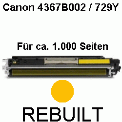 Toner-Patrone rebuilt Canon (729Y/4367B002), Yellow, I Sensys LBP-7000 Series/LBP-7010 C/LBP-7018 C,Lasershot LBP-7000 Series