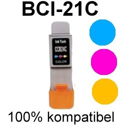 Drucker-Patrone kompatibel Canon (BCI-21C) Color BJC-2000/2100/2115/2120/4000/4000E/4100/4200/4300/4300S/4302/4304/4400/4550/4650/5000/5100/5500, Fax B-180C/210C/215C/230C, Fax C-855