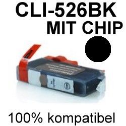 Drucker-Patrone kompatibel Canon (CLI-526BK) Black mit Chip Pixma-IP4850/IP4950/IX6550, Pixma MG5150/MG5250/MG5340/MG5350/MG5150/MG6250/MG8150/MG8240/MG8250