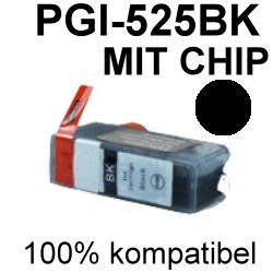 Drucker-Patrone kompatibel Canon (PGI-525 PGBK) Black mit Chip Pixma-IP4850/IP4950/IX6550, Pixma MG5150/MG5250/MG5340/MG5350/MG5150/MG6250/MG8150/MG8240/MG8250