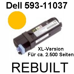 Toner-Patrone rebuilt Dell (593-11037) Yellow für Dell 2100Series/2150CDN/2150CN/2155CDN/2155CN