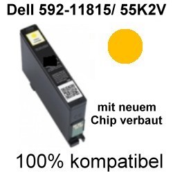 Drucker-Patrone rebuilt Dell (592-11815/55K2V), Yellow, Dell V525 W/V725W