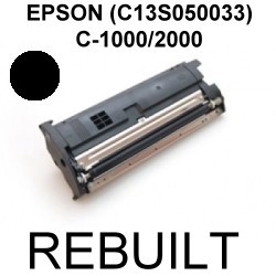 Toner-Patrone rebuilt Epson (C13S050033) Black Aculaser C1000/C1000N/C2000/C2000DT/C2000PS, C-1000/C-1000N/C-2000/C-2000DT/C-2000PS