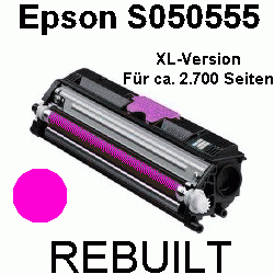 Toner-Patrone rebuilt Epson (C13S050555) Magenta für Epson Aculaser C-1600, CX-16/16DNF/16DTNF/16NF