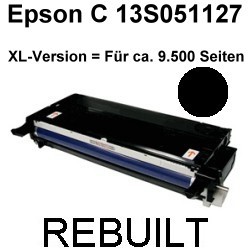 Toner-Patrone rebuilt Epson (C13S051127) Black, Aculaser C 3800/C 3800 DN/C 3800 DTN/C 3800 N/C 3800 Series