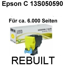 Toner-Patrone rebuilt Epson (C13S050590) Yellow, Aculaser C 3900/C 3900 DN/C 3900 DTN/C 3900 N/C 3900 Series/C 3900 TN/CX 37 DN/CX 37 DNF/CX 37 DTN/CX 37 Dtnf