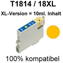 Drucker-Patrone kompatibel Epson (C13T18144010/18XL) Yellow Expression Home XP-30/33/102/202/205/302/305/402/405