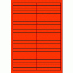 Papier-Etiketten, 97x11 mm, rot, 2500 Etiketten, 50 Blatt A4 / Pack 