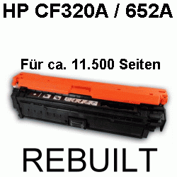 Toner-Patrone rebuilt HP (CF320A/652A) Black, Color LaserJet Enterprise Flow MFP M 680 z/Color LaserJet Enterprise MFP M 680/MFP M 680 dn/MFP M 680 f/MFP M 680 Series