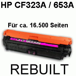 Toner-Patrone rebuilt HP (CF323A/653A) Magenta, Color LaserJet Enterprise Flow MFP M 680 z/Color LaserJet Enterprise MFP M 680/MFP M 680 dn/MFP M 680 f/MFP M 680 Series