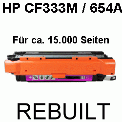 Toner-Patrone rebuilt HP (CF333A/654A) Magenta, Color LaserJet Enterprise M 650 Series/M 651/M 651 DN/M 651 N/M 651 Series/M 651 XH