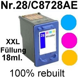 Drucker-Patrone rebuilt HP (NO.28/C8728AE) Color HP DeskJet-3320/3320V/3322/3325/3420/3425/3450/3520/3520V/3520W/3535/3550/3550V/3620/3645/36580/3650V/3651/3652/3740/3744/3745/3745V/3840/3845