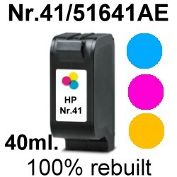 Drucker-Patrone rebuilt HP (NO.41/51641AE) Color HP DeskJet-820C/850C/855C/870CXI/1000C/1100C, HP OfficeJet Pro-1150C/1150CSE, HP Color Copier-110/120
