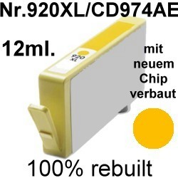 Drucker-Patrone rebuilt HP (NO.920XL/CD974AE) Yellow HP OfficeJet-6000/6000Wireless/6000 special Edition/6500A Plus/6500Wireless/7000/7000 special Edition/7500A/7500 A Wireless