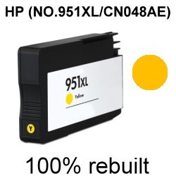 Drucker-Patrone rebuilt HP (NO.951XL/CN048AE) Yellow mit Chip OfficeJet Pro-251dw/276dw/8100e-Printer/8600/8600 E ALL IN ONE/8600 Plus/8600 Plus E ALL IN ONE/8600 Premium/8600 Premium E ALL IN ONE/8610 E ALL IN ONE/8615 E ALL IN ONE/8616 E ALL IN ONE/8620