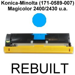Toner-Patrone rebuilt Konica-Minolta (1710589007) Cyan Magicolor-2400W/2430DL/2430Desklaser/2450/2450D/2450DX/2450PS/2480MF/2490MF/2500W/2530DL/2550/2550DN/2550N/2590MF 