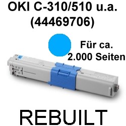 Toner-Patrone rebuilt Oki (44469706) Cyan C-310/330/331/510/511/530/531,MC-351/352/361/362/561/562