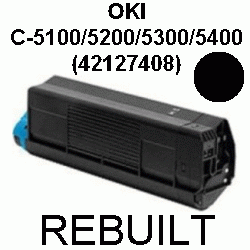 Toner-Patrone rebuilt Oki (42127408) Black C-5100/5200/5300/5400,C5100/C5200/C5300/C5400