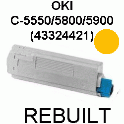 Toner-Patrone rebuilt Oki (43324421) Yellow C5500/C5550/C5800/C5900, C-5500/5550/5800/5900