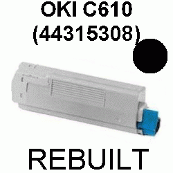 Toner-Patrone rebuilt Oki (44315308) Black C-610 CDN, C610 DN, C610 DTN, C610 N