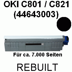 Toner-Patrone rebuilt Oki (44643004) Black C-801/821, C801/C821 DN/N