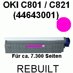 Toner-Patrone rebuilt Oki (44643002) Magenta C-801/821, C801/C821 DN/N