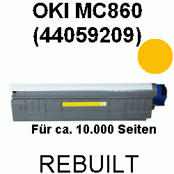 Toner-Patrone rebuilt Oki (44059209) Yellow MC-860, MC860 Cdtn/Cdxn/DN, CX2633, CX-2633