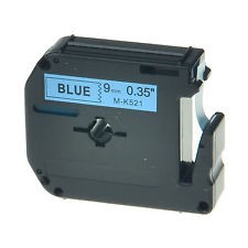 Schriftband Brother P-Touch, Schwarz auf Blau, MK521 (M-K521), 9mm x 8m
